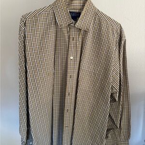 Austin Clothing Co. Men's Olive Green, Black, and White Checkered Shirt